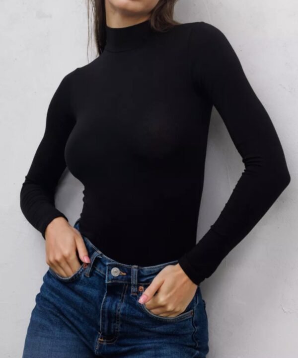 Lirona Pamuklu Tesettür Body - Siyah